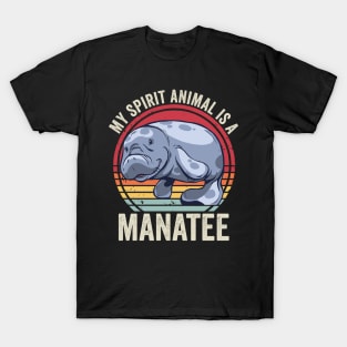 Funny Manatee Is My Spirit Animal Vintage T-Shirt